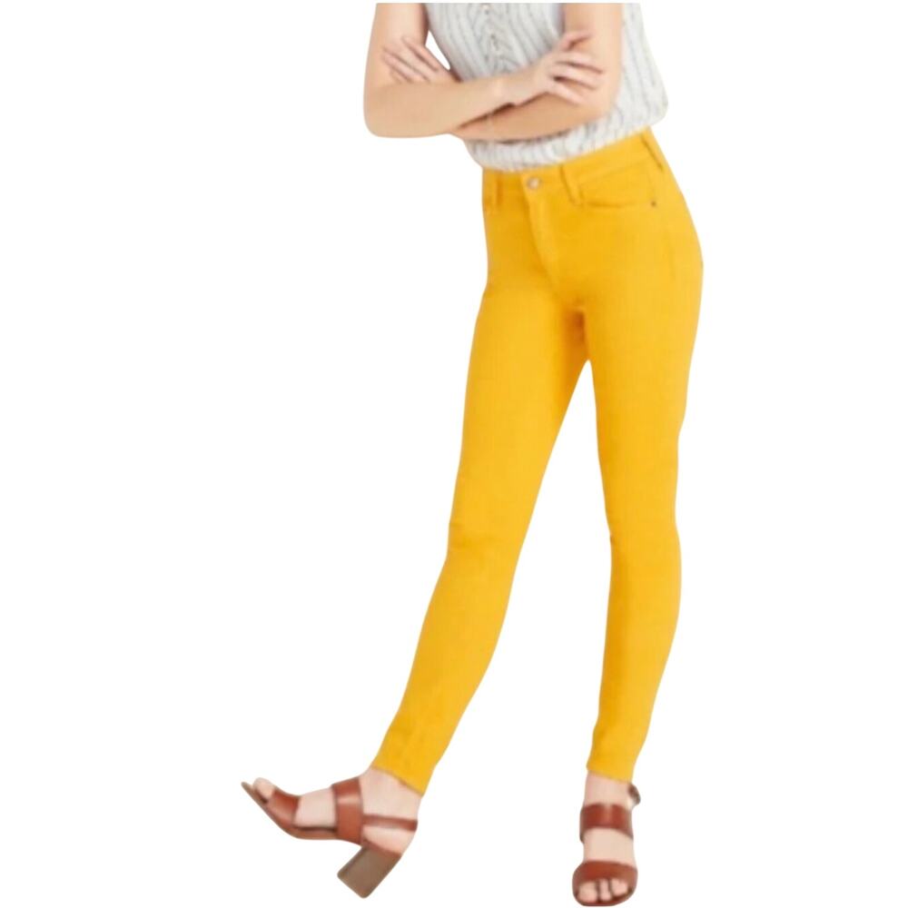 Old Navy Women’s Rock Star jeans, yellow, mid-rise, skinny, stretch, Size 18